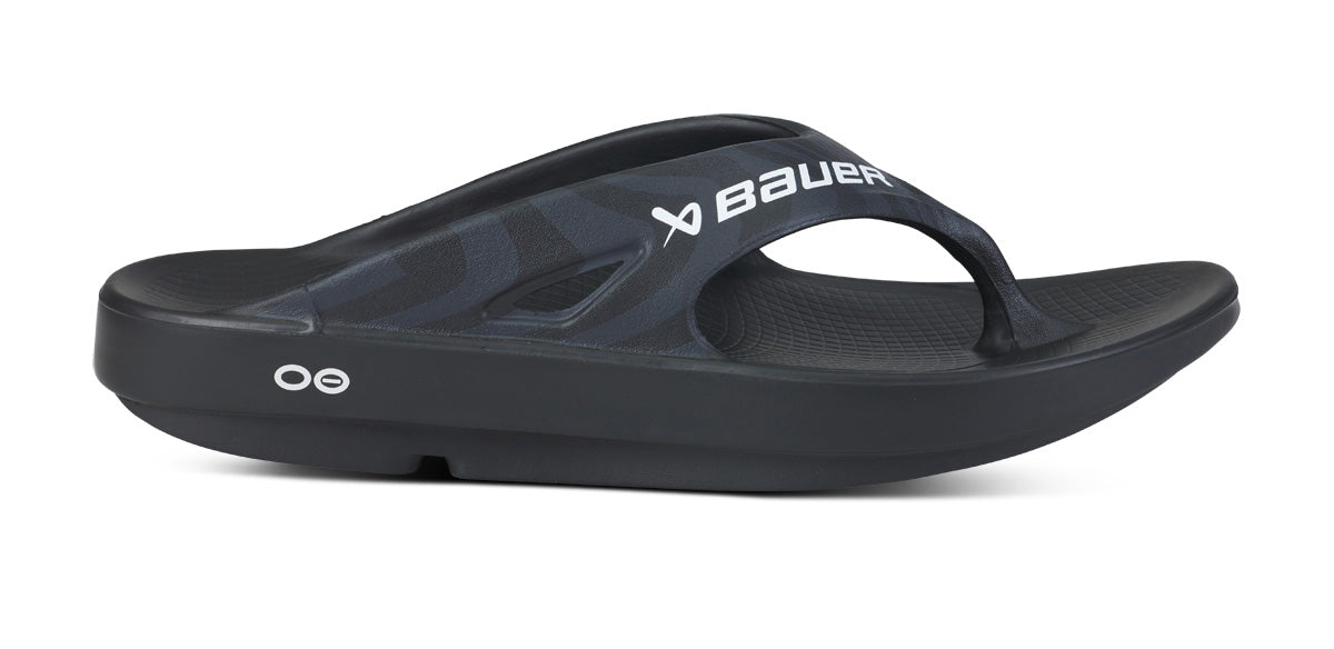BAUER/OOFOS Men's OOriginal Sport Sandal â€?Black Asphalt