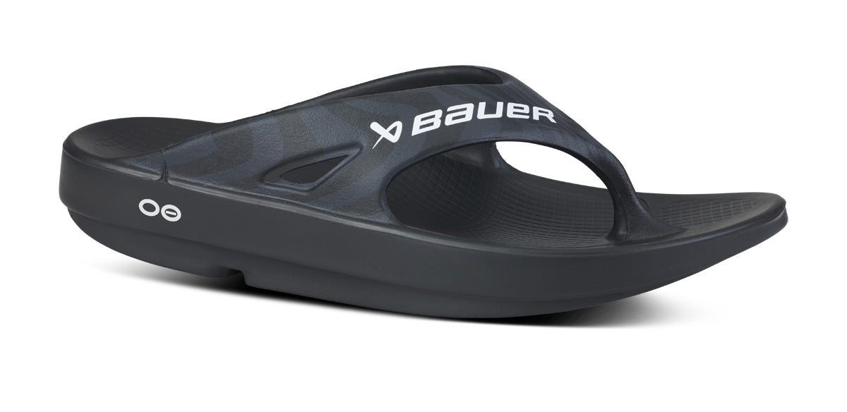 BAUER/OOFOS Men's OOriginal Sport Sandal â€?Black Asphalt